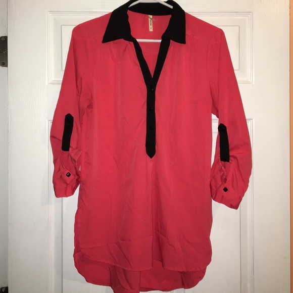 Pink/Black Tunic Blouse - Picture 1 of 3
