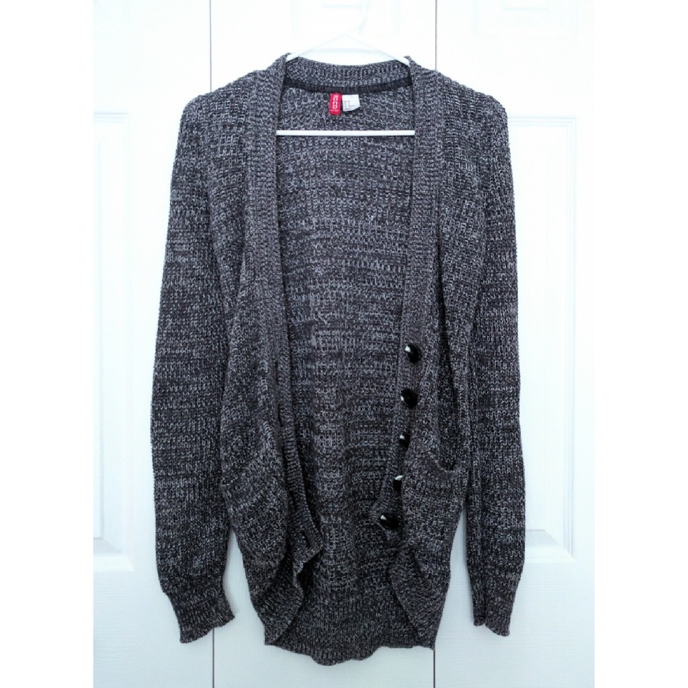 H&M Long Grey Knit Slouchy Cardigan