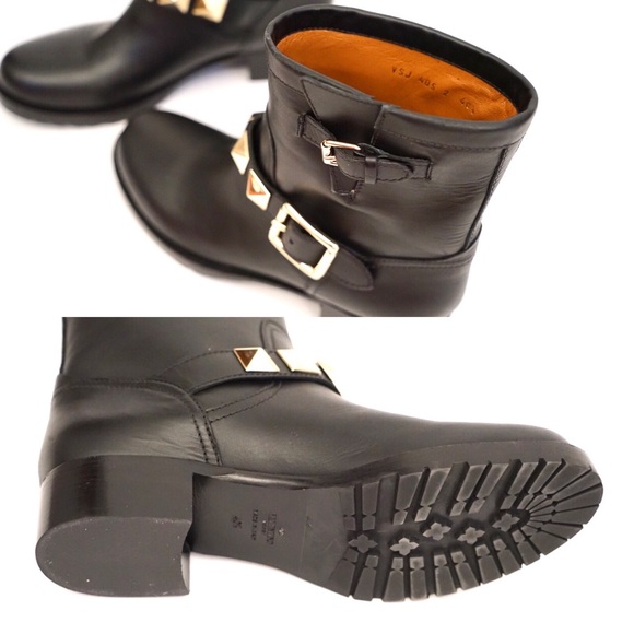 Valentino Black Rockstud Moto Boots - Picture 4 of 4