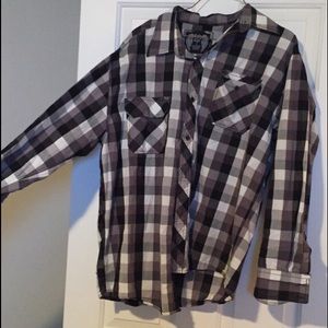 Black and white button up shirt