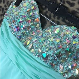 Hi-Lo Aqua Homecoming/Prom Dress