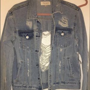 Distressed denim jacket