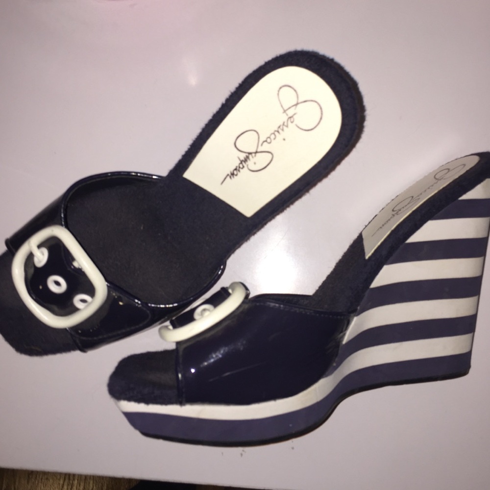 Nautical Jessica Simpson Wedges