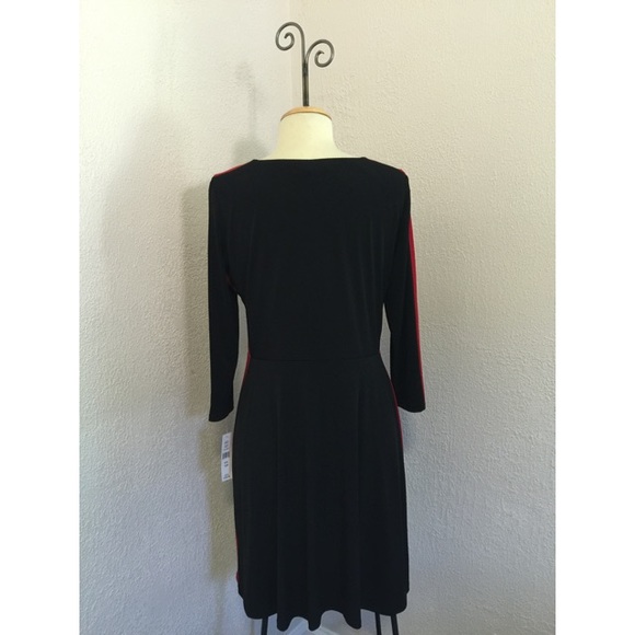 NWT♨️Glamour Long sleeve Black/Red Dress Size 12P - Picture 3 of 4