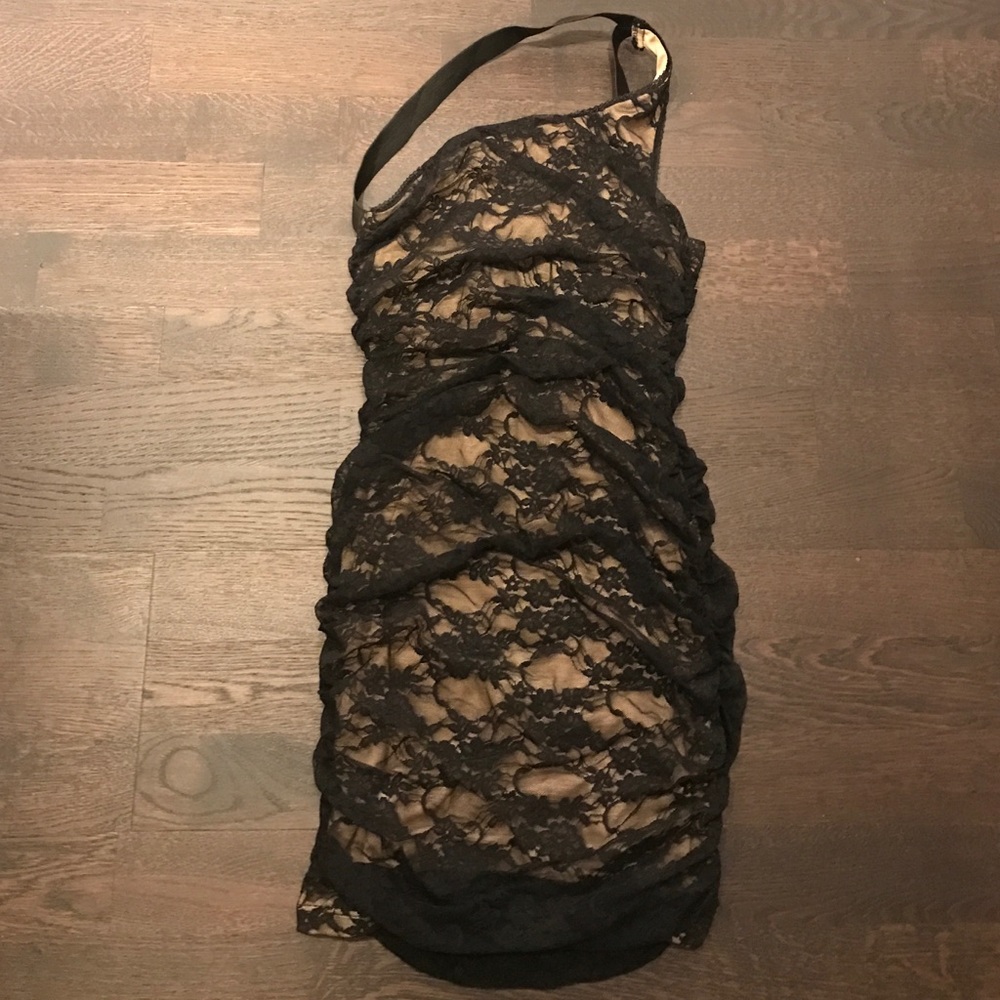 One shoulder lace dress