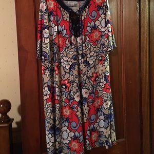 Shirt dress style tie front dress