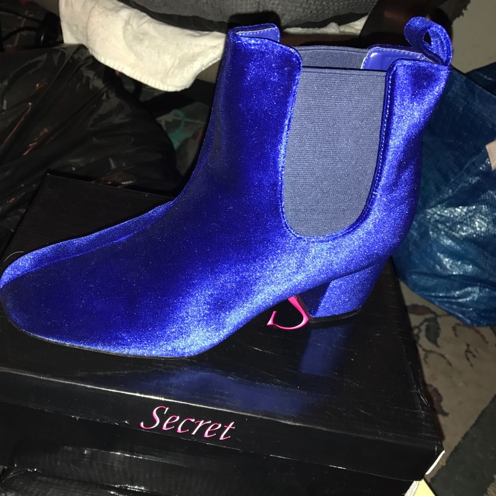 Blue ankle boots