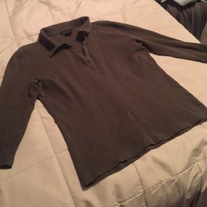 Greenish brown collared shirt
