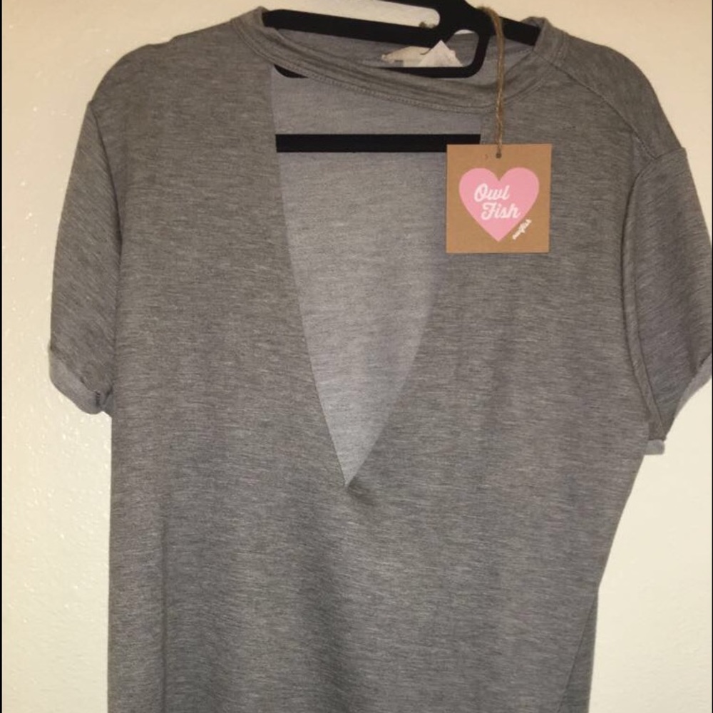 V neck "choker" shirt