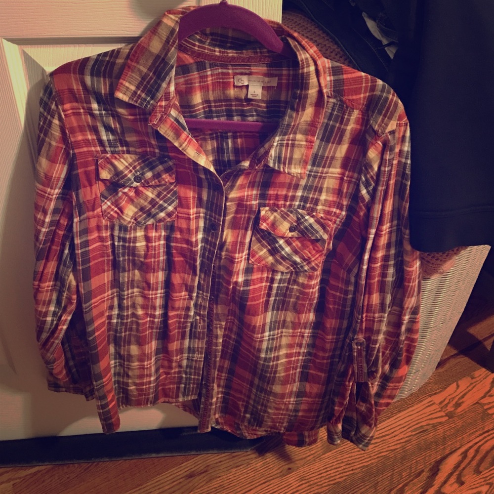 Plaid button down shirt