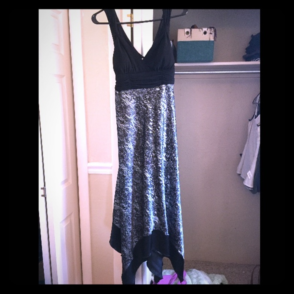 Black & Silver Ankle Length Dress