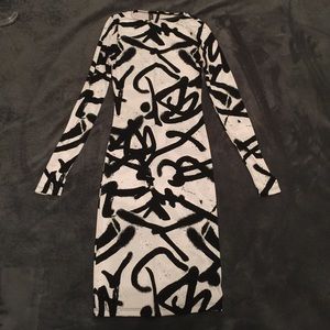 Graffiti Design Bodycon Midi Dress