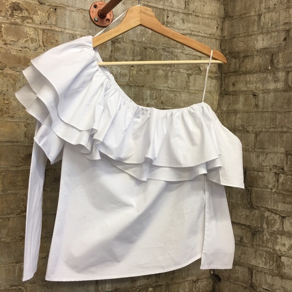 One Shoulder Ruffle Top - Picture 2 of 4