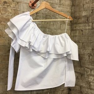 One Shoulder Ruffle Top
