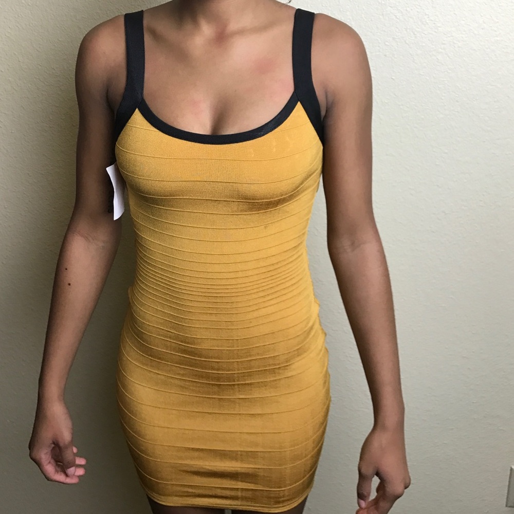 Mustard bodycon dress