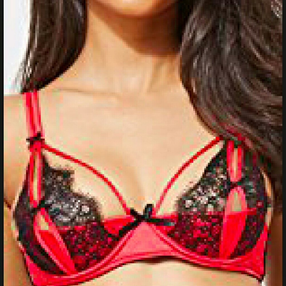 Ann summers bra penelope bra red & black