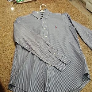 Blue stripped Polo Button Down - worn once