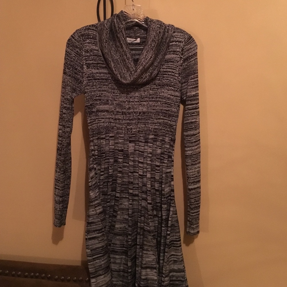 Calvin Klein  black and gray sweater dress