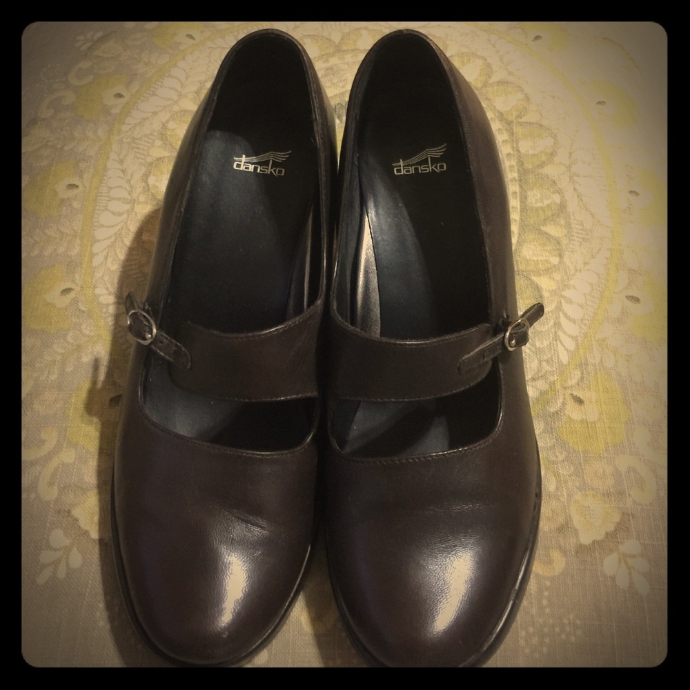 Brown Dansko strap heels