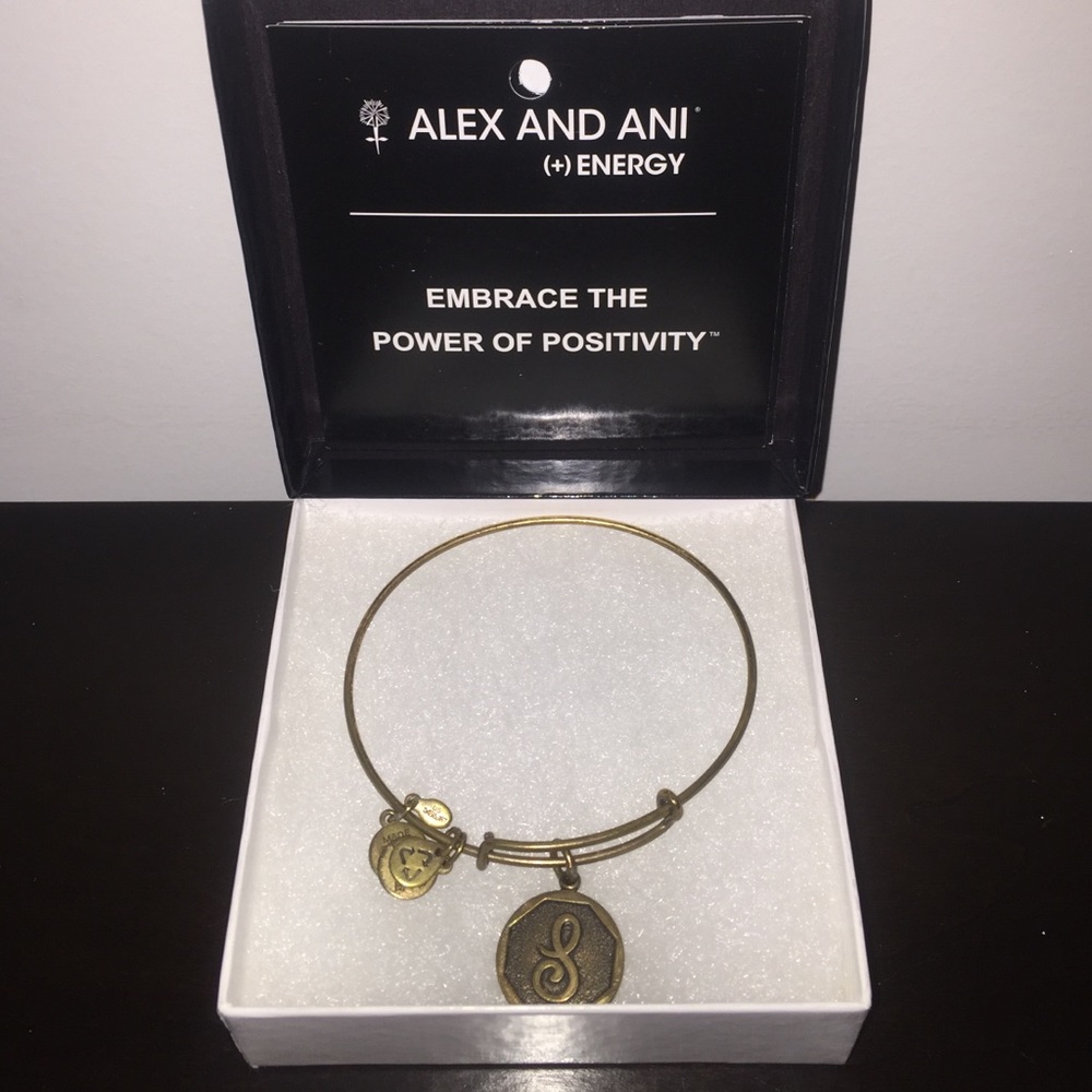 AUTHENTIC 'S' Alex and Ani gold bangle