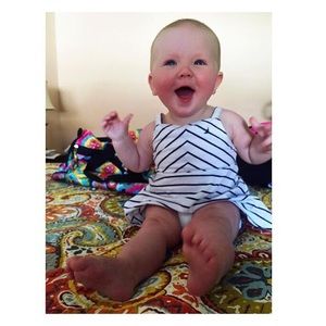 Nautica navy striped dress with bloomers