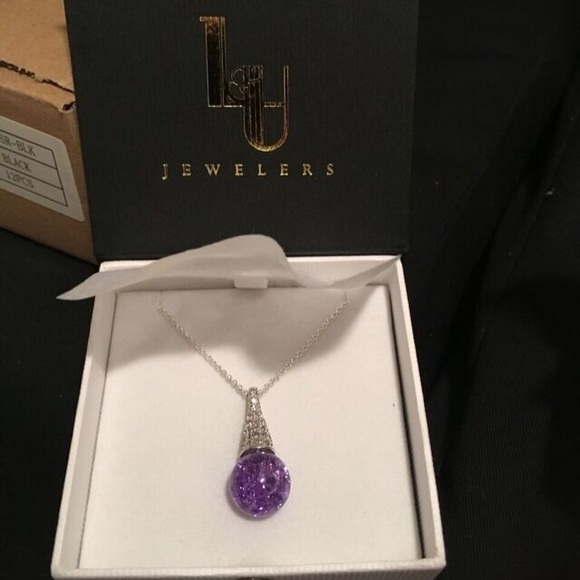 Floating cubic zirconia&sterling silver pendant - Picture 2 of 2