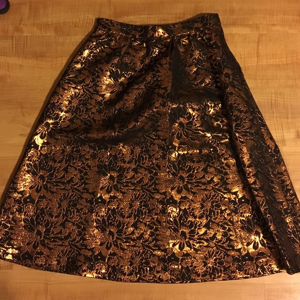 Floral foil fabric skirt
