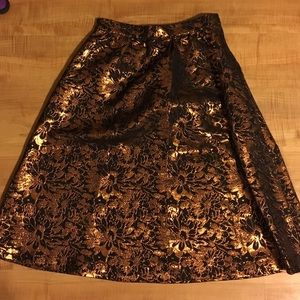Floral foil fabric skirt