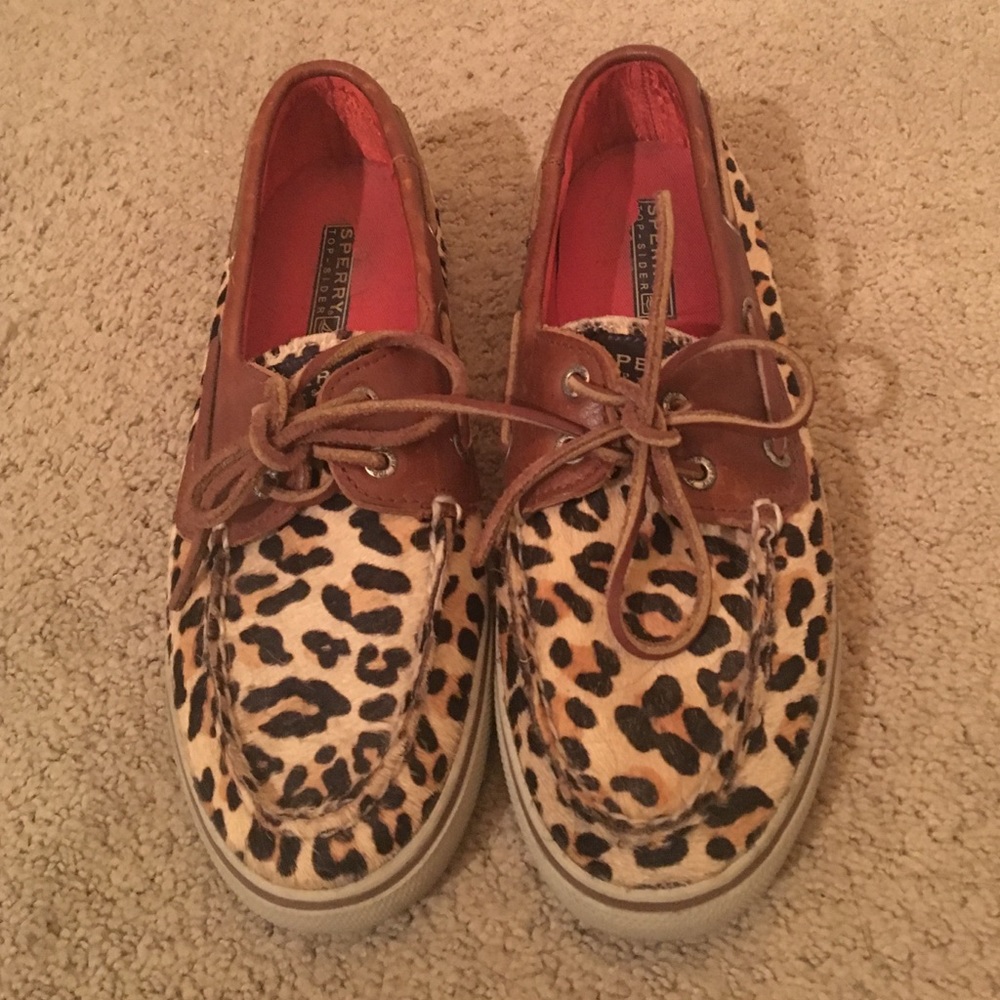 Sperry Topsider Cheetah Print Boat Shoes sz 7.5