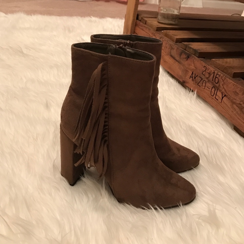 Fringe ankle boots