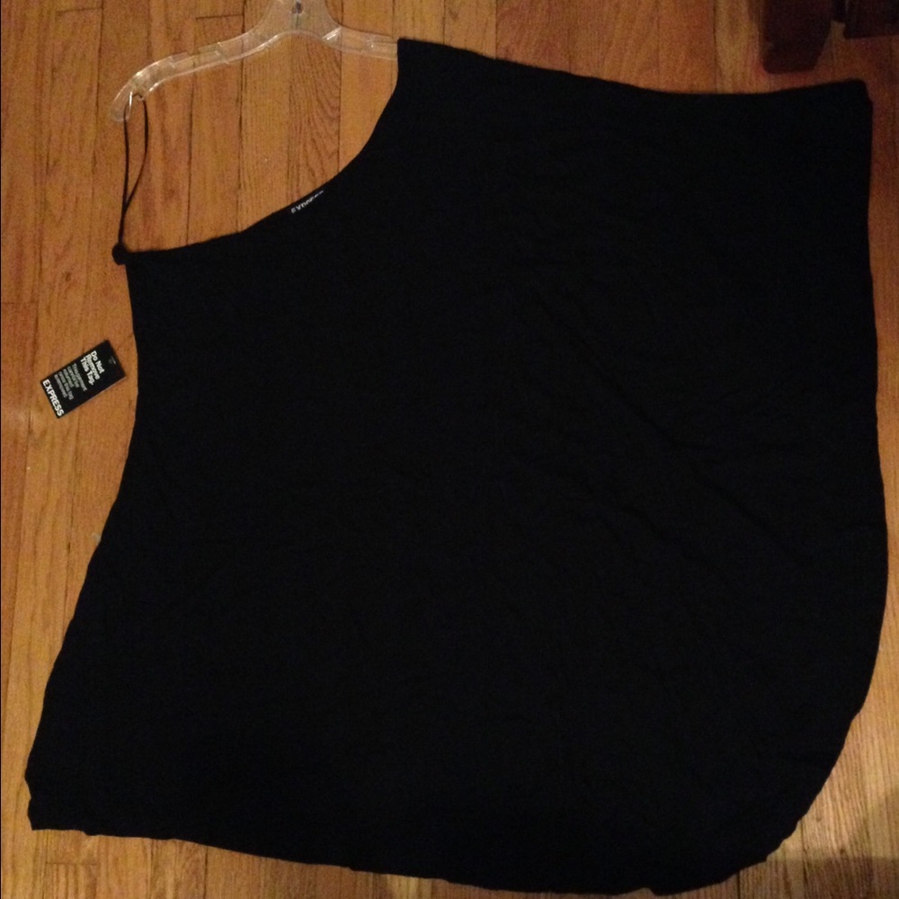 Black Batwing One Shoulder Dress LBD