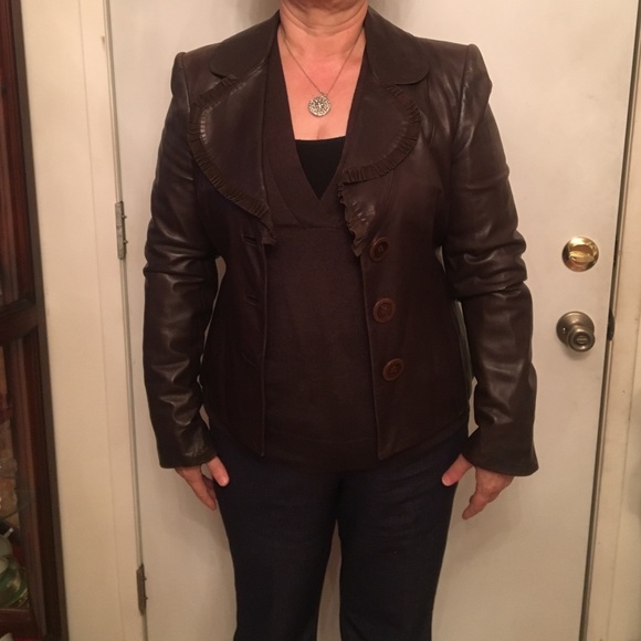 Dark brown Salvador Ferragamo leather jacket