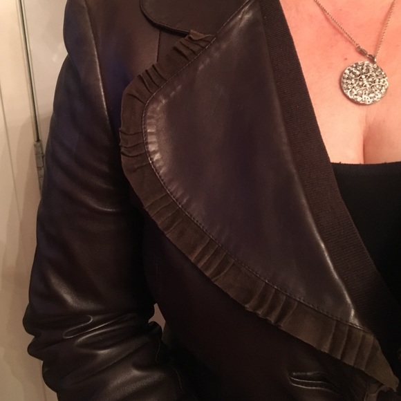 Dark brown Salvador Ferragamo leather jacket