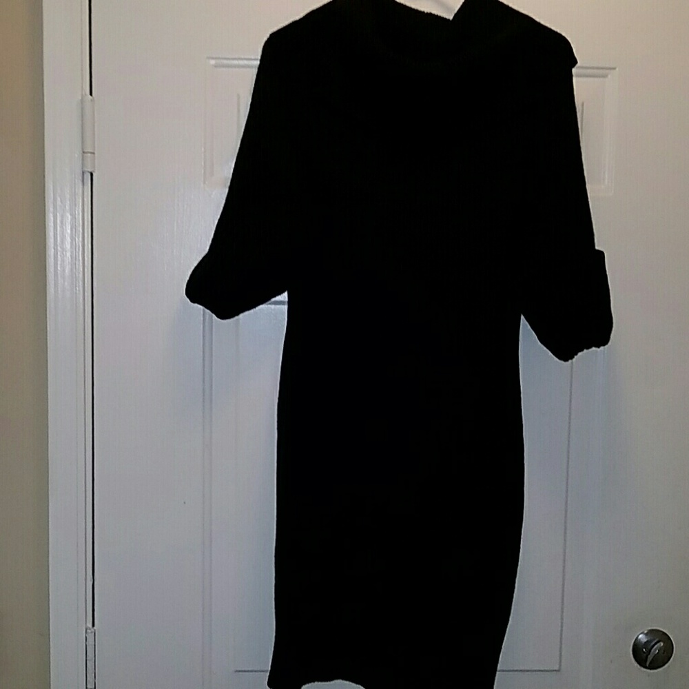 Black Sweater Dress to the Knees