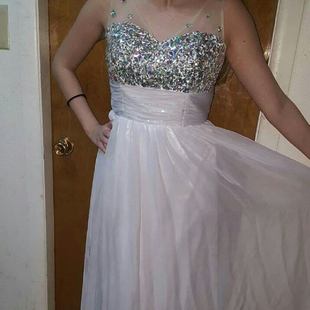White bejeweled gown