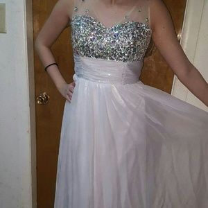 White bejeweled gown