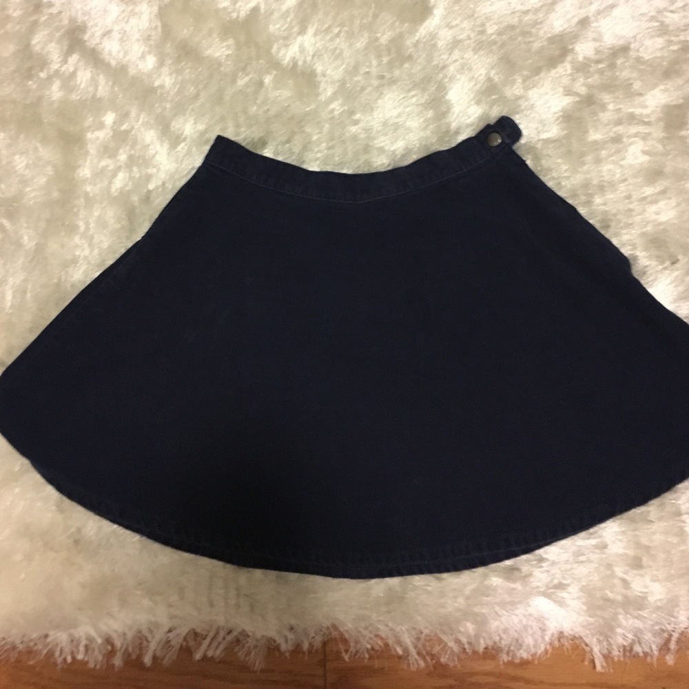 Navy Blue Corduroy Circle Skirt
