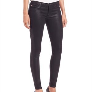 Hudson Coated Black Nico Midrise Skinnies