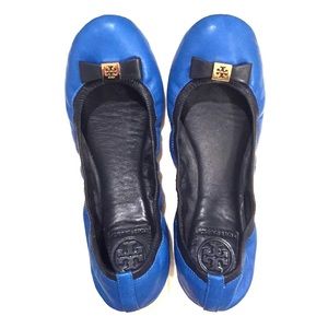 Tory Burch Eddie Logo Bow Flats 8.5