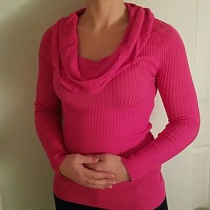 Pink cowl neck sweater