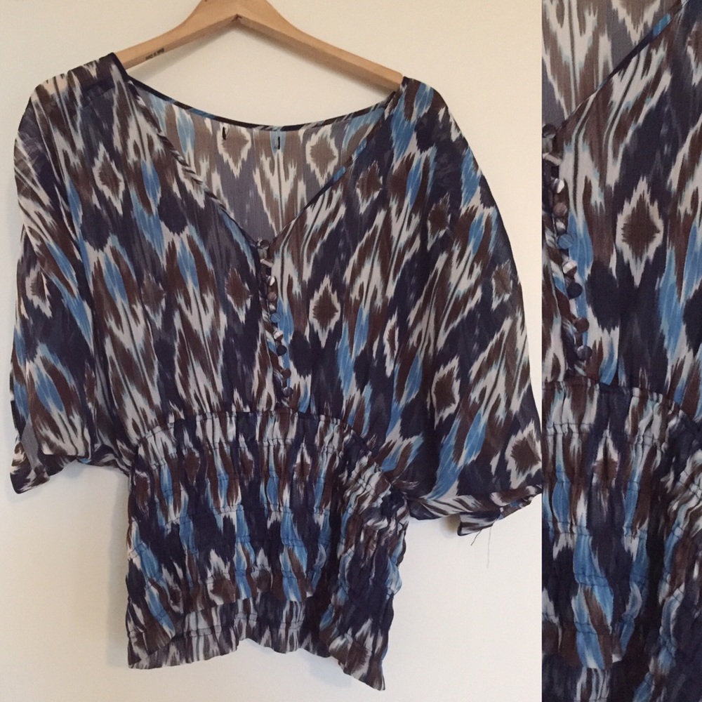 Ikat Printed Gauze Top