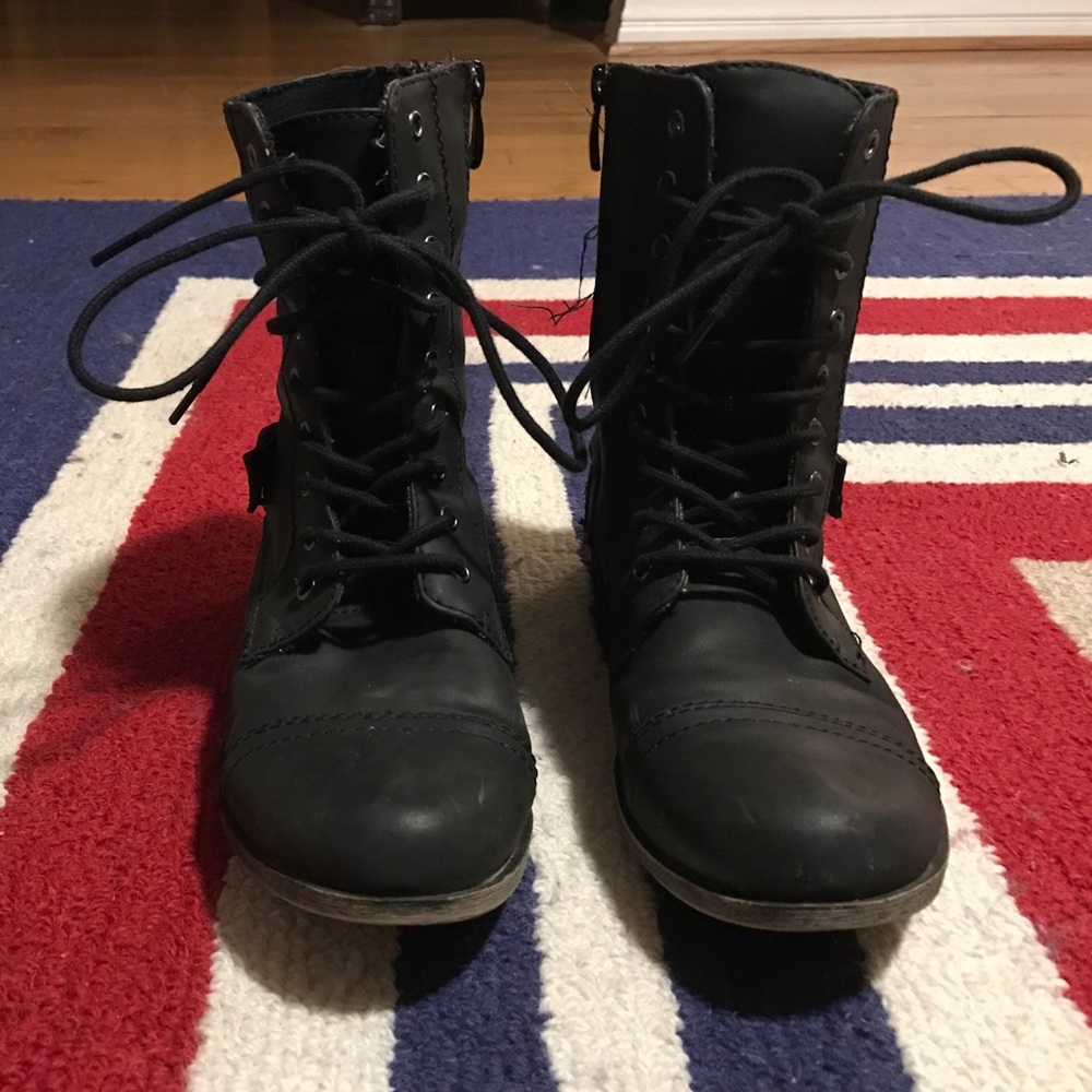 Black womens combat boots