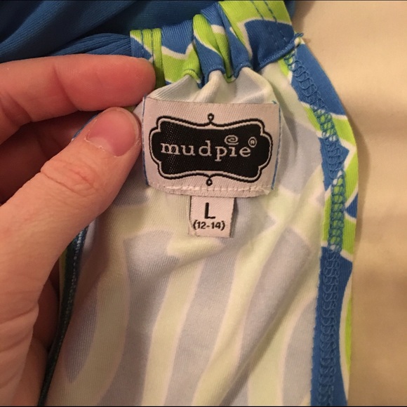 💐SALE💐Mud Pie Green, Blue and White Dress - Picture 4 of 4