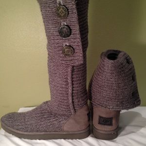 UGG Classic Grey Cardy Knit Boot