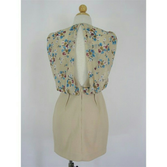 NWT// Monday to Sunday Chiffon Draped Fitted Dress - Picture 6 of 7