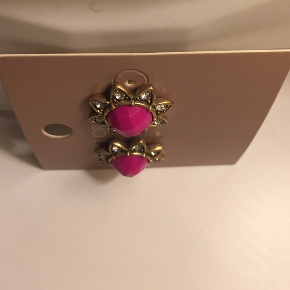 J.Crew Pink faceted burst & rhinestone earrings - Picture 3 of 4