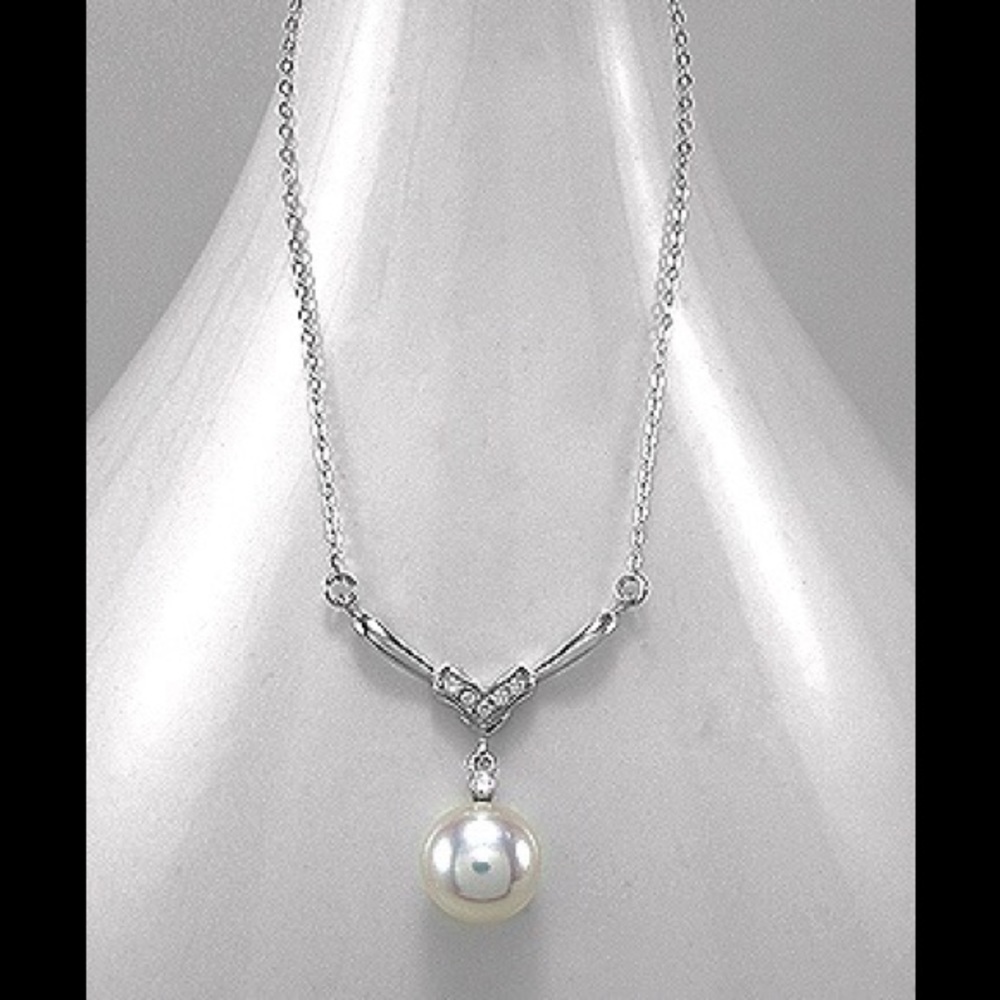925 Sterling Silver , Fresh Water Pearl Necklace - Picture 1 of 2