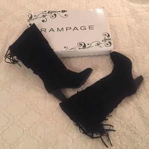 NEW Rampage black boots, heel is  2.5 in. - 7.5M