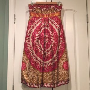 Nicole Miller Strapless Silk Dress