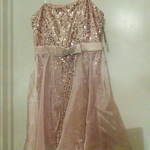 Strapless Blush Pink Formal Dress